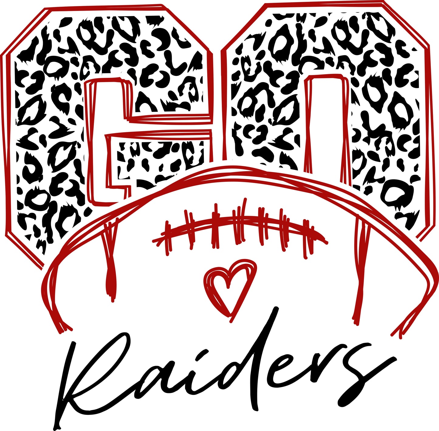 GO Raiders football cheetah T's