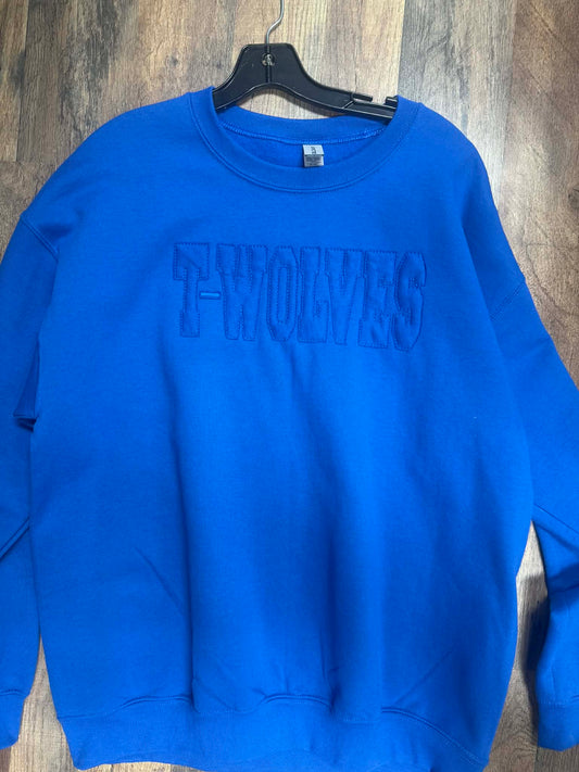 Timberwolves Appliqué Crewneck – Adult Large (One of a Kind)