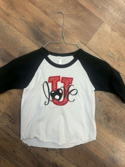 Love U Appliqué Raglan Tee – Infant 12–18 Months (One of One)