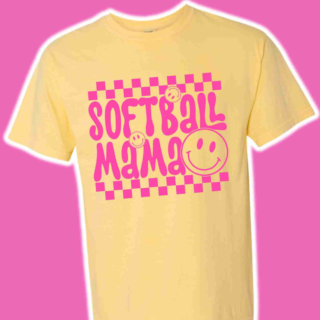 Softball mama smiley face