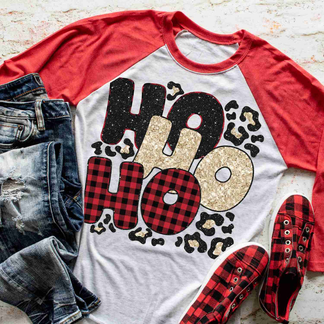 Ho Ho Ho Buffalo Plaid and Leopard