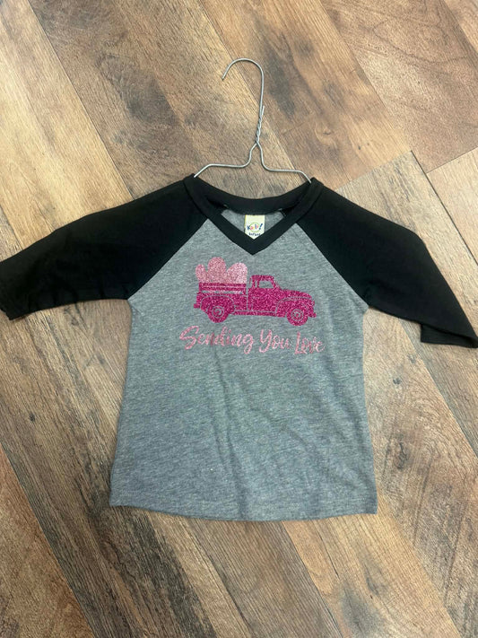 Sending You Love Truck Tee – Infant Raglan – 12 mths (One of One)