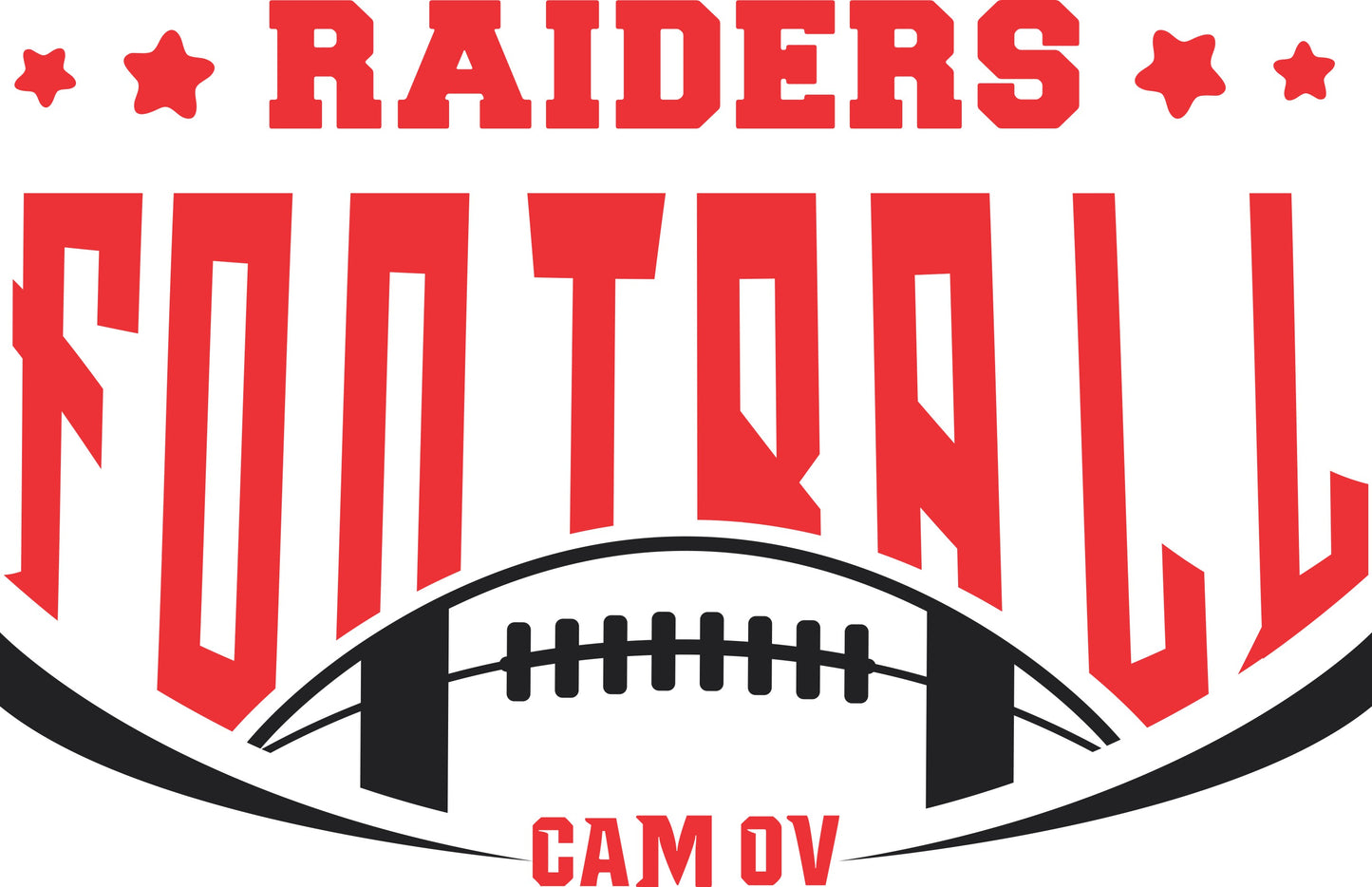 CAM OV RAIDERS football #2 T's ADULT SIZES