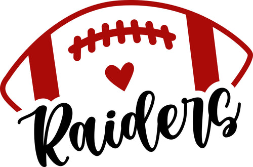 Raiders Football Heart YOUTH sizes