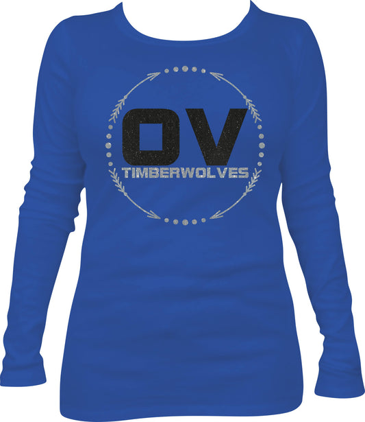 Okaw Valley Circle Arrows Glitter Long Sleeve T-Shirt