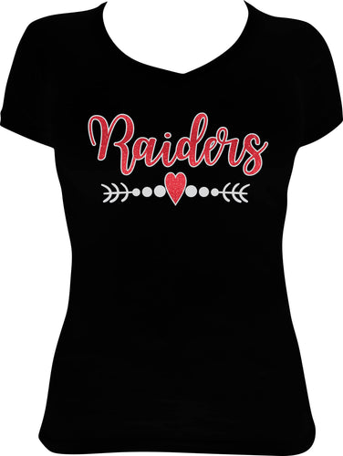 Raiders Glitter Heart Arrow