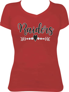 Raiders Glitter Heart Arrow