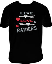 Load image into Gallery viewer, Live Love Raiders Glitter T-Shirt