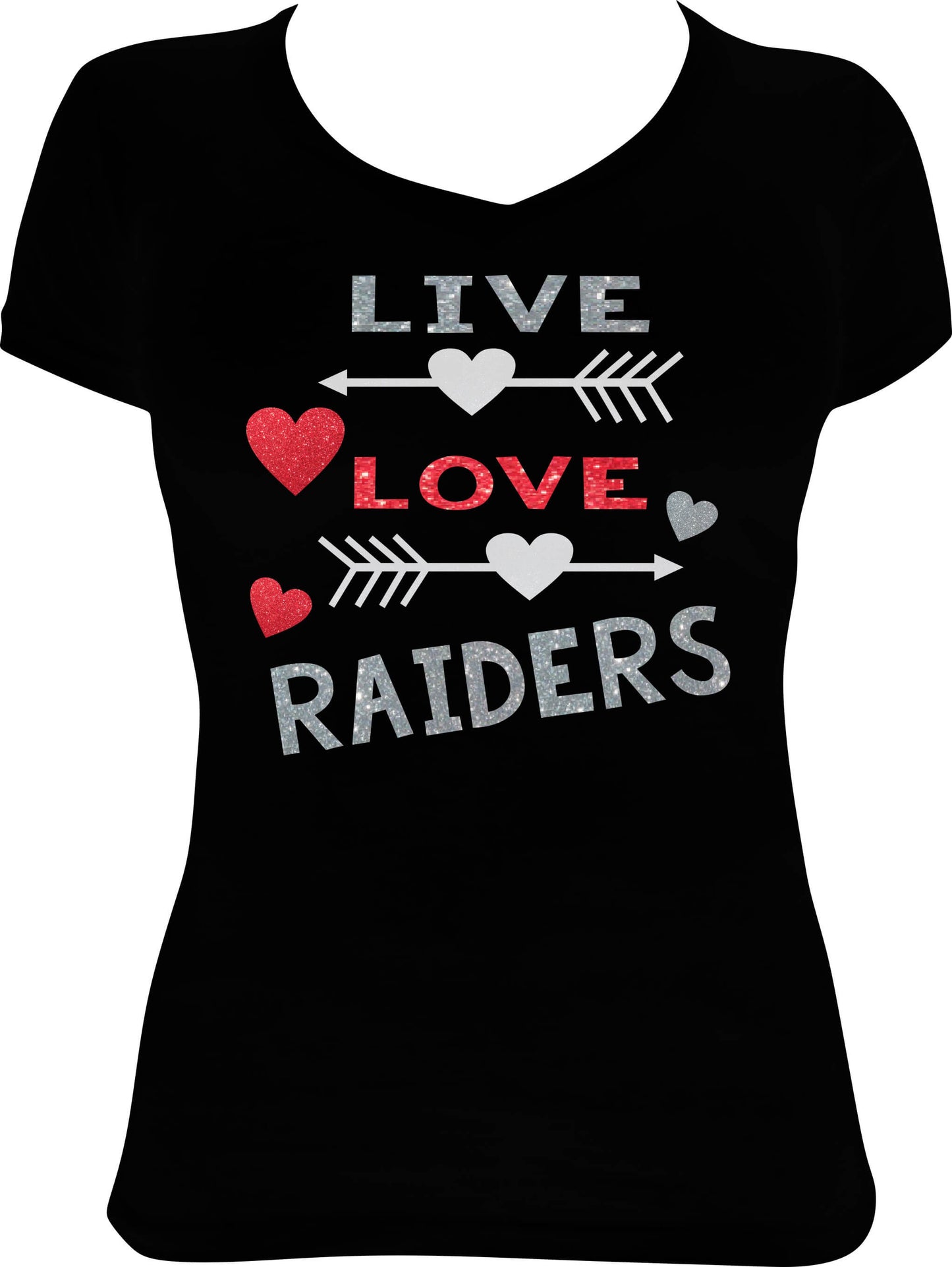Live Love Raiders Glitter T-Shirt
