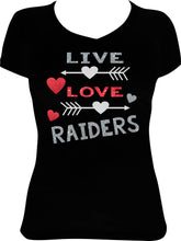 Load image into Gallery viewer, Live Love Raiders Glitter T-Shirt