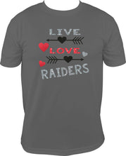 Load image into Gallery viewer, Live Love Raiders Glitter T-Shirt