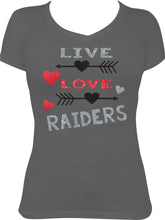 Load image into Gallery viewer, Live Love Raiders Glitter T-Shirt
