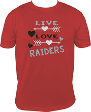 Load image into Gallery viewer, Live Love Raiders Glitter T-Shirt