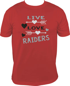 Live Love Raiders Glitter T-Shirt